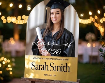 Photo Graduation Sign, Graduation Party Sign, Custom Graduation Picture Sign, Acrylic Graduation Party Decorations