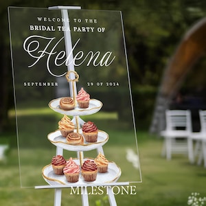 Bridal Shower Tea Party Sign, Cupcakes Welcome To The Tea Party Bridal Shower Sign, Cupcakes Bridal Shower Decorations MilestoneSigns