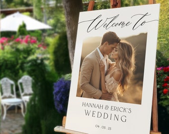 Wedding Sign With Photo, Wedding Welcome Sign With Photo, Custom Wedding Sign, Wedding Decorations MilestoneSigns