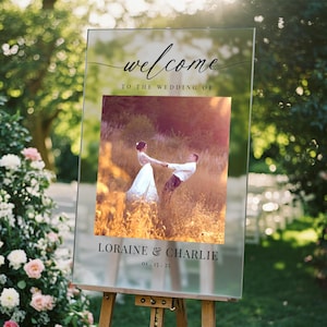 Wedding Welcome Sign With Custom Photo, Photo Wedding Sign, Acrylic Wedding Sign, Wedding Welcome Decorations MilestoneSigns