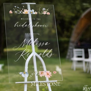 Wildflowers Welcome To Bridal Shower Sign, Custom Celebrating Bridal Shower Sign, Floral Bridal Shower Decorations MilestoneSigns
