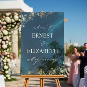Emerald Green Wedding Sign, Emerald Green Gold Wedding Welcome Sign, Luxury Wedding Sign, Emerald Green Wedding Decorations MilestoneSigns