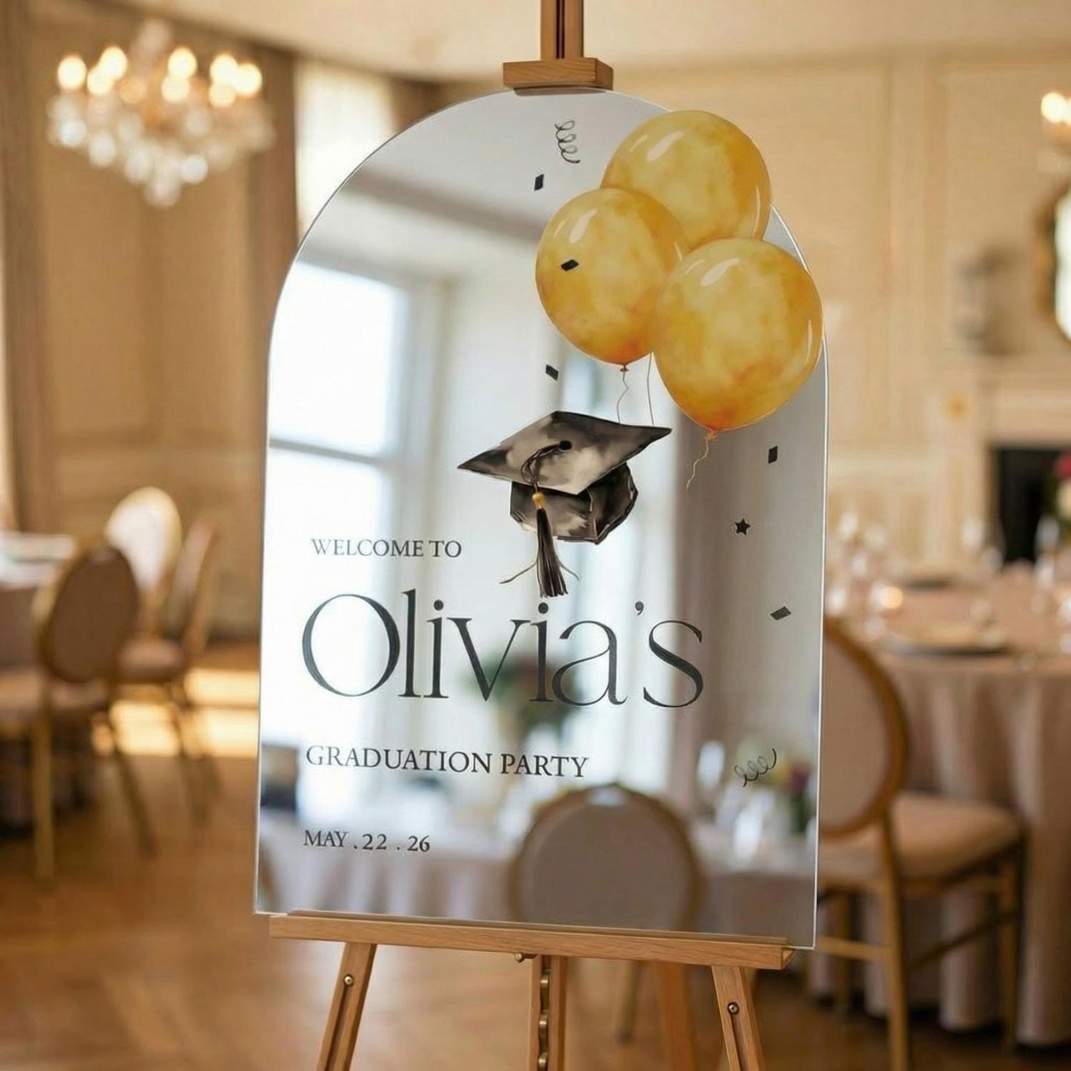 Custom Graduation Party Sign, Mirror Graduation Sign, Graduation ...