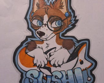 Traditional Fursona Badge Commission