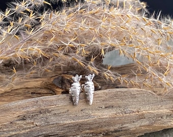 Sterling Silver Carrot Studs | Veggie Lover Post Earrings