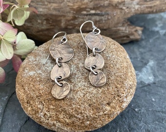 Bronze Hydrangea Trio Earrings