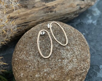 14K Gold Filled Ellipse Post Earrings