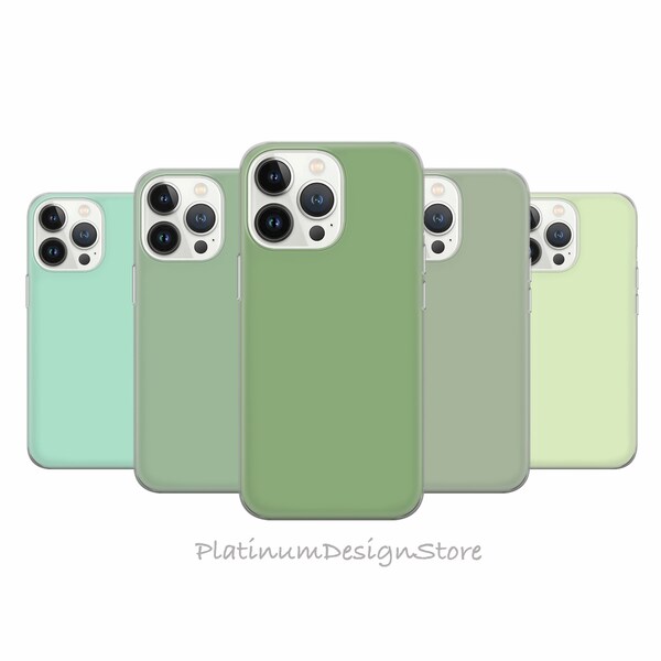 Soft Green Phone Case Raw Beauty Cover for iPhone 15 Plus 14 Pro Max 13 8 SE XR XS, Samsung S24 Ultra S23 Fe A35 A15 A14 A25 A55 A05, Pixel