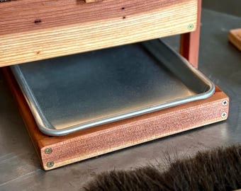 Framed Worm Bin Catch Tray – USA Made Commercial Grade Sheet Pan – 1x2 Redwood Frame