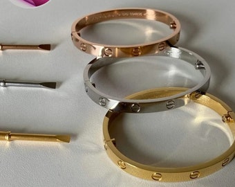 Hinge Stylish Bracelet - Silver Gold Simple - Waterproof - Gold Love Bracelet - Gift Bracelet
