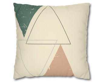 Minimalistischer abstrakter moderner Dreieck-Kissenbezug, quadratischer Kissenbezug aus gesponnenem Polyester für Wohnzimmer, Schlafzimmer, Lounge