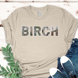 Birch Tree Tshirt, Nature Lover Shirt, Forest Lover Gift, Adventure Outdoor Camping Shirt, Woods Hiking Vacation T-Shirt, Naturalist Gift