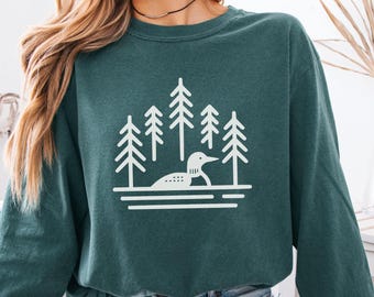 Loon Lover Comfort Colors Shirt, Gift for Bird Watcher, Lake Lover Tee, Cabin Vacation Weekend, Camping Birding Nature Lover, For Her Him