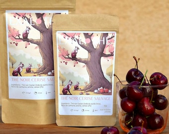 Wild Cherry Black Tea - Loose Leaf Tea | Fruity Flavor, 50g/90g | Exalthé Ideal Gift