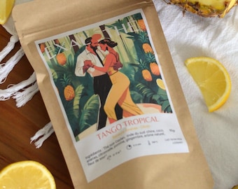 Tango Tropical – Exotic Black Tea with Pineapple and Coconut, Fruity Flavor, 50g/90g | Exalthé Ideal Gift