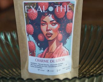 Lychee Charm - Sencha Green Tea & Mao Feng White Tea | Fruity Infusion with Pink Lychee and Cranberries | Wellness and Relaxation