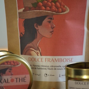Infusión orgánica de frambuesa - Té de hierbas afrutado de hibisco y manzana | Sin cafeína | Idea de regalo para el bienestar