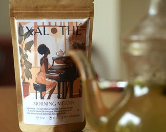 Mango & Citrus Green Tea – “Morning Melody” Floral Blend – Sencha, Pai Mu Tan, Flowers – Wellness Loose Leaf Tea