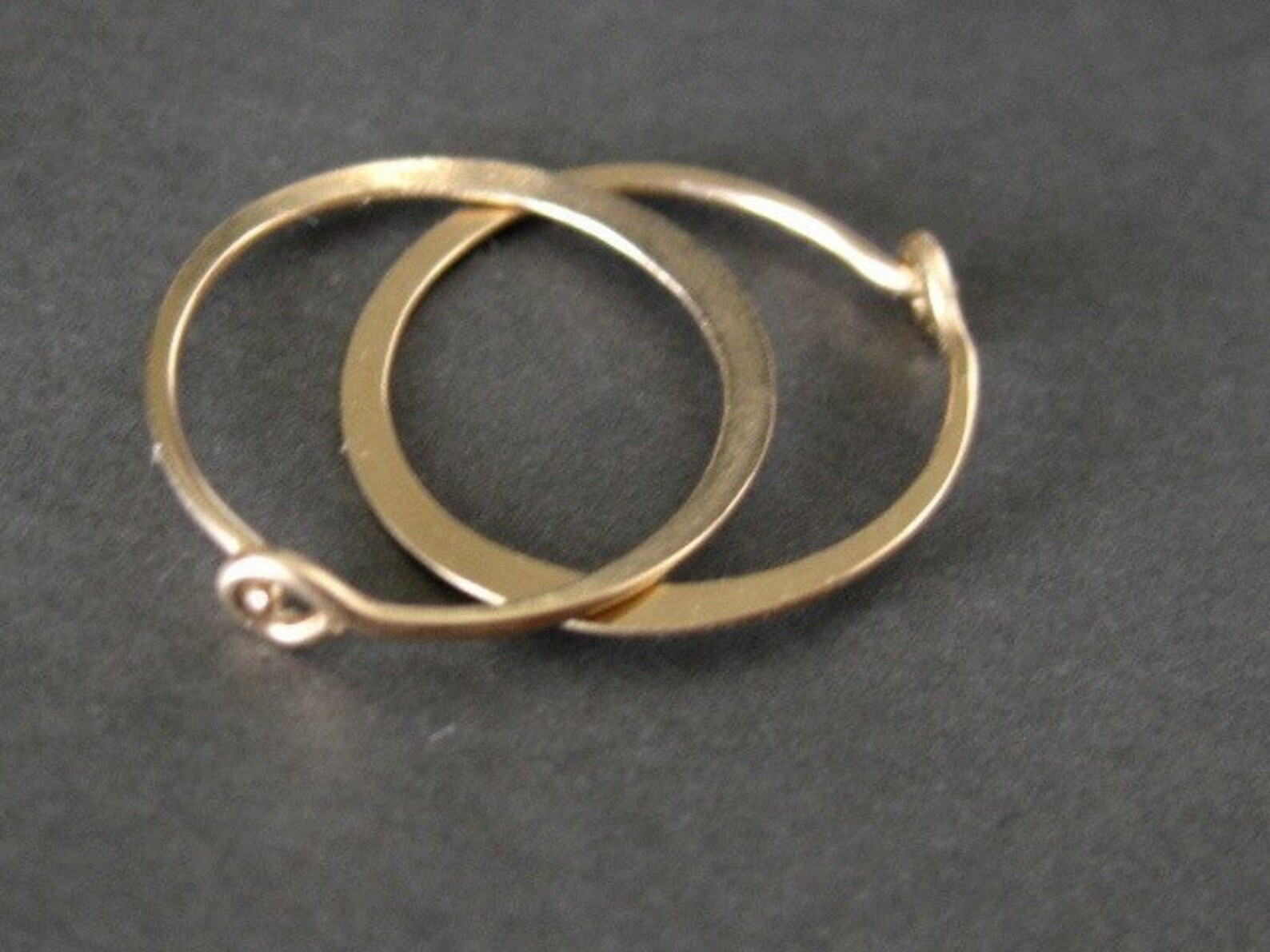 MINI 5/8 inch 16mm solid 14K gold hoop earrings Etsy