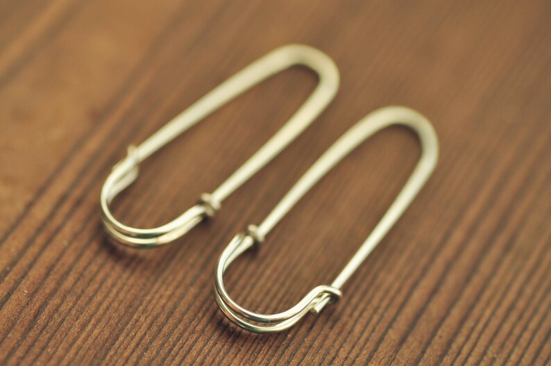 SAFETY PIN earrings sterling silver 14k gold filled or 14k Etsy