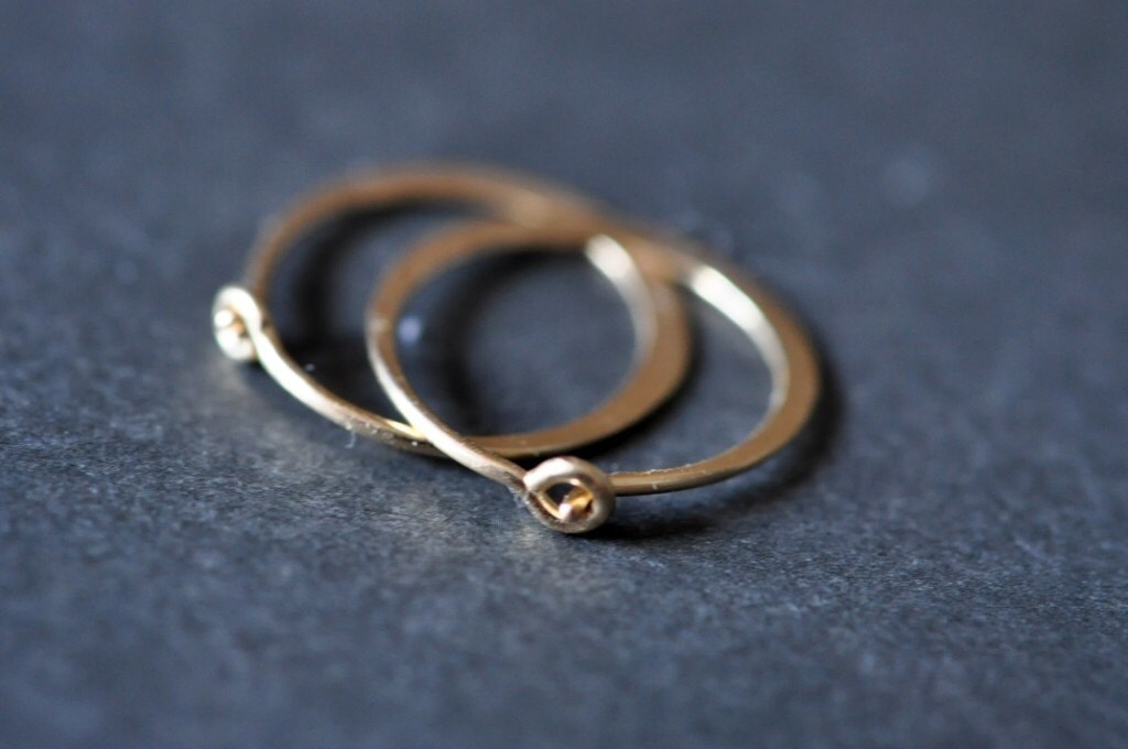 ULTRA MINI 11mm 7/16 inch 14K gold filled hoop earrings -- just aroun…