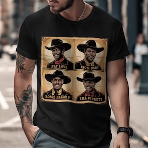 Black Cowboy Heroes Design | Vintage Wild West PNG | Empowering History Art | Digital Download