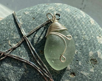 Sea Glass Necklace - Genuine Bottle Stopper Jewelry