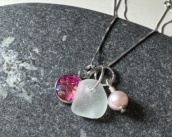 Sea Glass Cluster Necklace - ARIEL