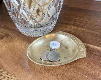 Vintage Brass Pocket Change Trinket Dish 4 Inch