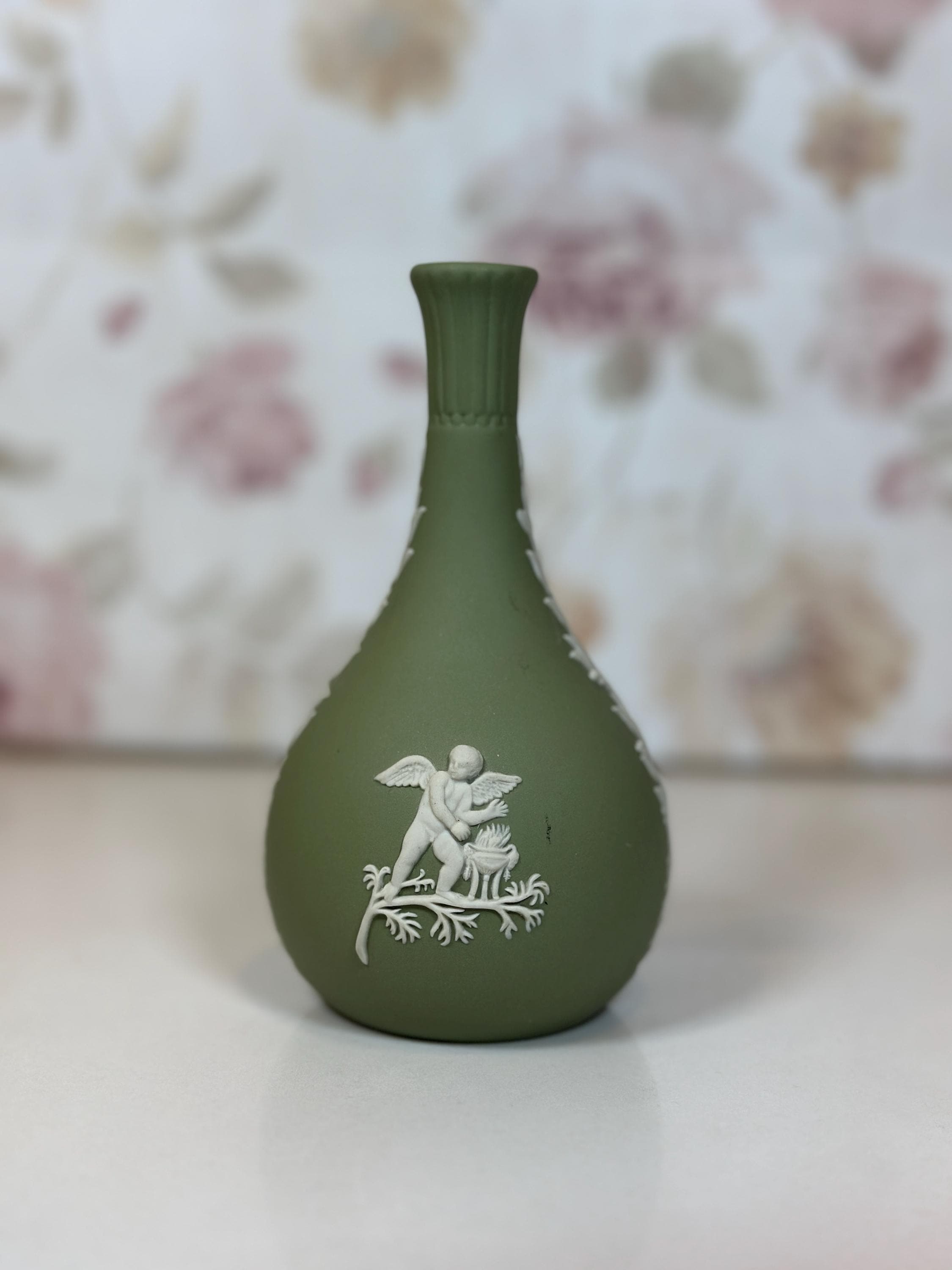 セージグリーン　ジャスパー ヴィンテージ ウェッジウッド ジャスパーウェア セージグリーン バド