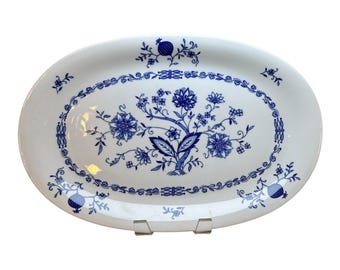 Vintage Servierplatte Seltmann Weiden Baviara Blue Onion 14x9 Cottage Core W Germany