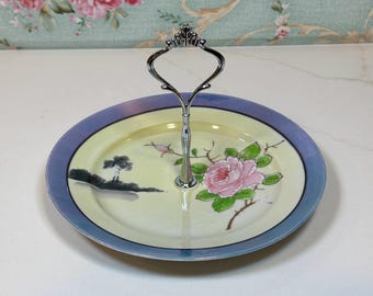 Vintage Lusterware rosa Rose Teller - Schmuckstück / Schmuckstück
