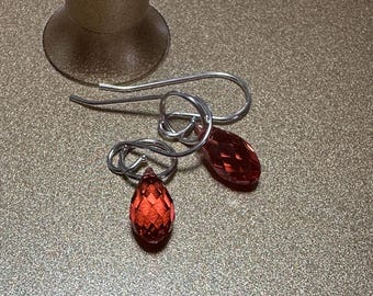 Sterling Silber und Vintage Kristall Ohrringe - FRANCESCA