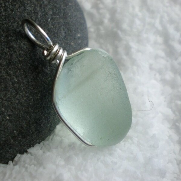 EXPERIMENTAL - Genuine Seafoam Green Sea Glass Pendant