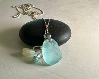 Sea Glass Halskette - BLUE SUEDE SHOES
