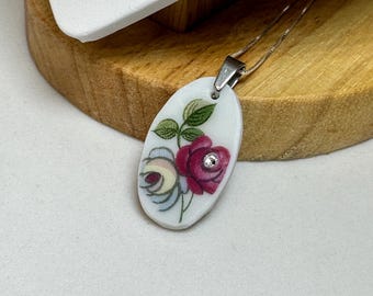 Broken China Plate Jewelry - Necklace - Sheffield Fine China - JUBILEE