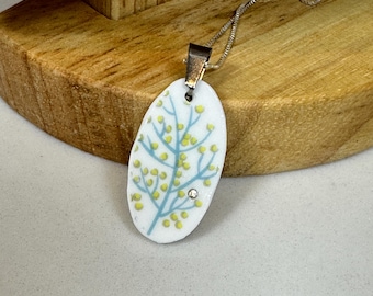 Broken China Jewelry - Vintage Royal Dalton Festival Bone China Necklace - ANCESTRY