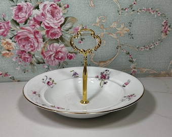 Vintage Krone Staffordshire Bone China Schmuckstück / Schmuckschale