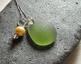 Genuine Sea Glass Jewelry - Necklace - MINT JULEP