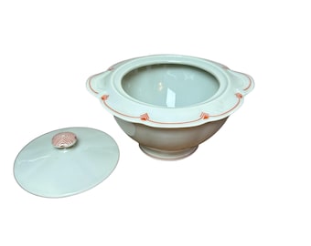 Antyczna Theodore Haviland Limoges Suzanne Lalique RZADKA Cukiernica Art Deco Seledyn