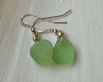 SAGE & CITRUS - Genuine Sea Glass Earrings