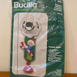 Vintage BUCILLA 48804 "Godisälvor" Juvelbesatta Dörrhandtagsprydnader Set om 4