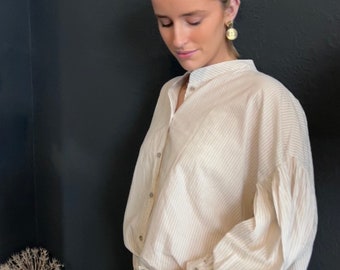 Over sized blouse with puff sleeves
