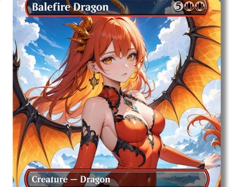 Balefire Dragon Anime Waifu Benutzerdefinierte Proxy-Karte MTG