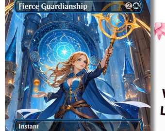 Fierce Guardianship Anime Waifu Custom Proxy Card MTG