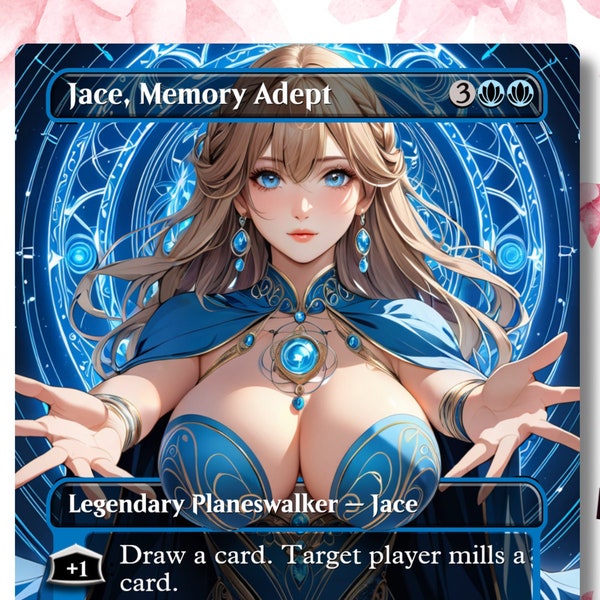 Jace Memory Adept Anime Waifu Custom Proxy Card MTG