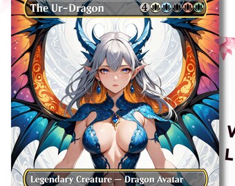 The Ur-Dragon Anime Waifu Custom Proxy Card MTG