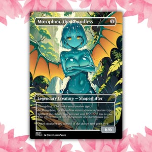 Morophon, la Waifu de Anime Sin Límites, Tarjeta Proxy Personalizada, Tarjeta Individual para Comandante EDH, Regalo para Él/Ella