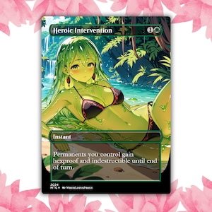 Heroic Eingriff Slime Anime Waifu Custom Proxy Card Einzelkarte für EDH Kommandant Geschenk für Sie / Ihn