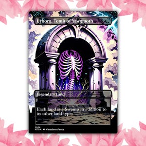 Urborg, Tomb of Yawgmoth Glow Style Anime Waifu Cartão Proxy Personalizado Cartão Único para Comandante EDH Presente para Ele/Ela